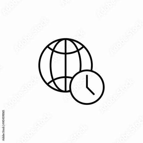 world clock icon sign vector