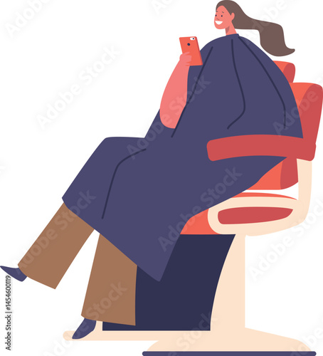 Woman client in hairdressing salon