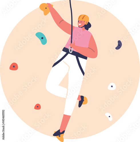 Girl kid person climbing rock