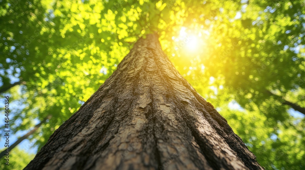 Fototapeta premium Majestic Tree, Sunlight Canopy, Forest Nature