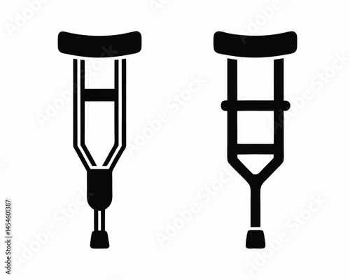 Crutches icon silhouette vector illustration