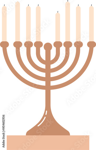 Hanukkah candleholder minor candlestick vector illustration