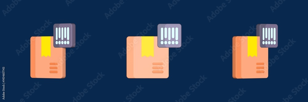 barcode delivery 3D icon barcode delivery 3D icon