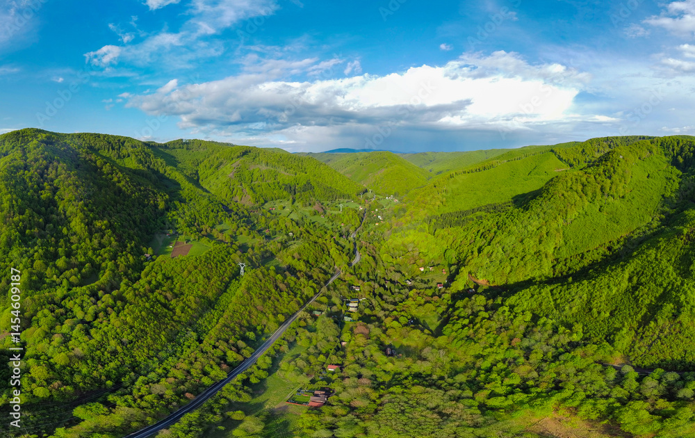 Aerial view of Bucin Pass in Harghita County - Romania