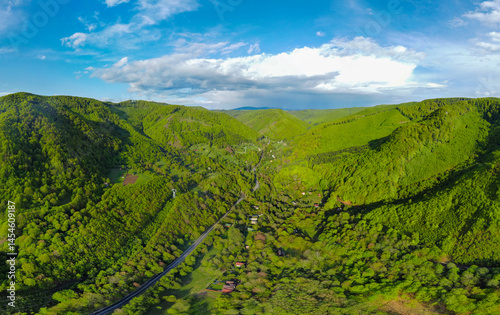 Obraz na płótnie Aerial view of Bucin Pass in Harghita County - Romania w salonie