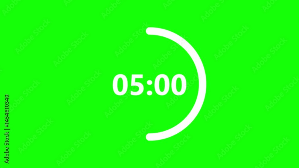 Circular count up timer 0 to 10 seconds green screen background video
