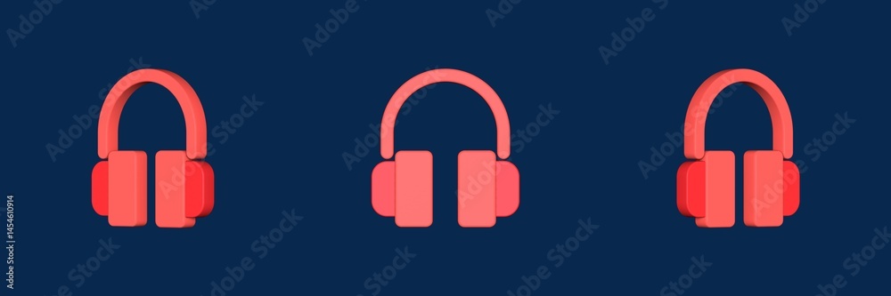 headphone interface essential 3D icon headphone interface essential 3D icon