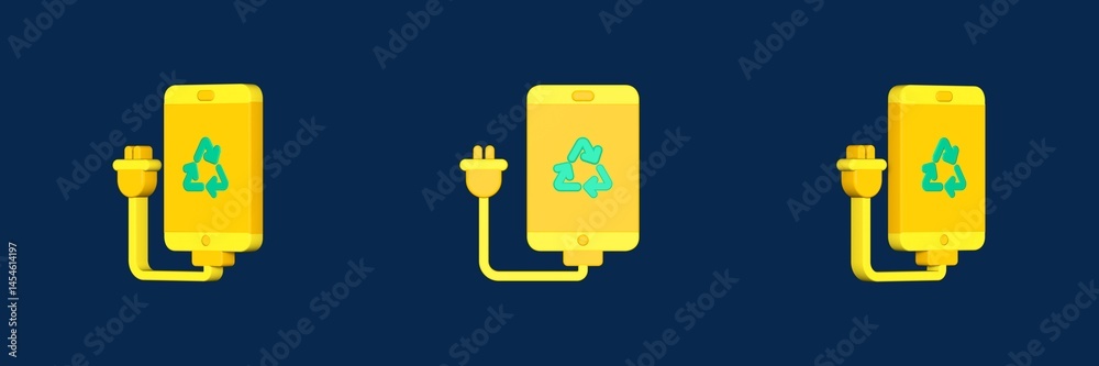 smartphone recycling 3D icon
