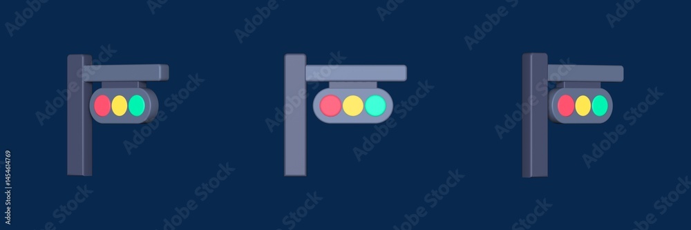 traffic light map and navigation 3D icon traffic light map and navigation 3D icon
