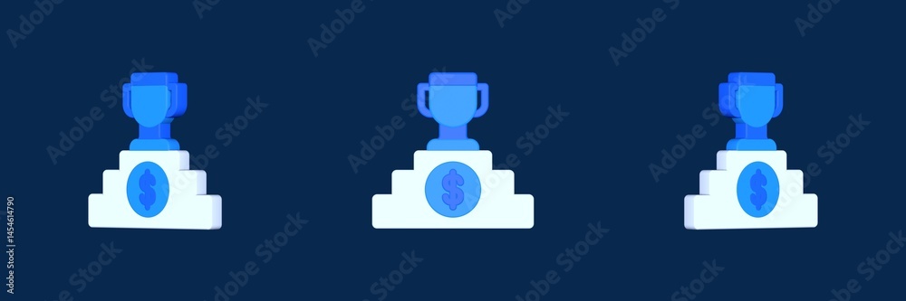 Fototapeta premium trophy business startup 3D icon