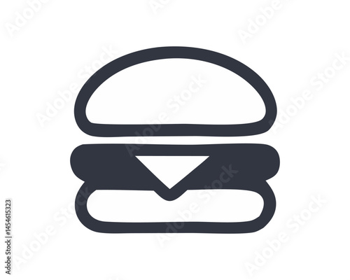 Burger icon set, fast food symbols, hamburger graphics for menu design on a white background