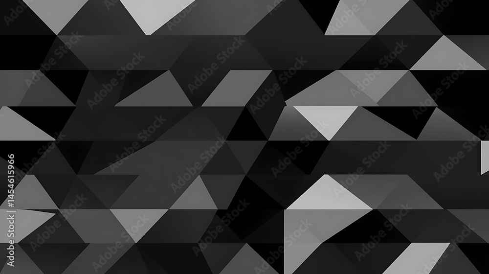 Abstract geometric pattern featuring black and gray triangles, suitable for modern design backgrounds