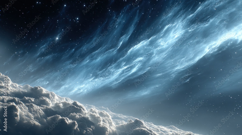 Obraz premium Celestial Clouds Swirling nebulae and white clouds