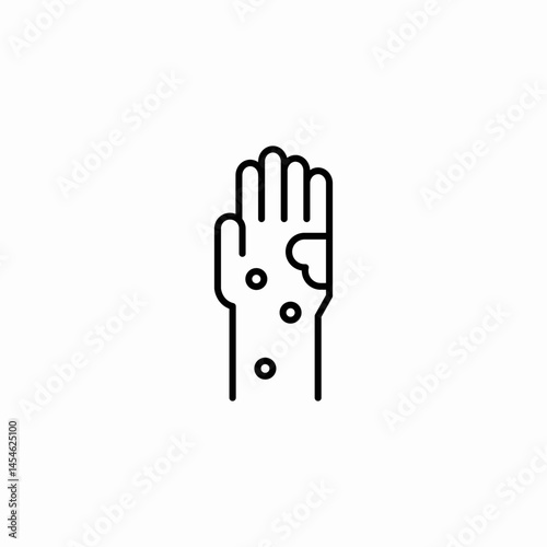 hand rash icon sign vector