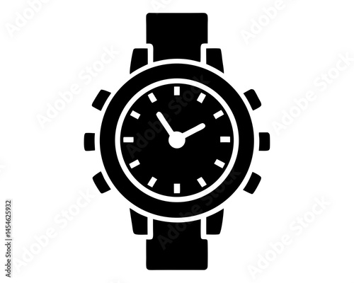 watch icon silhouette vector illustration