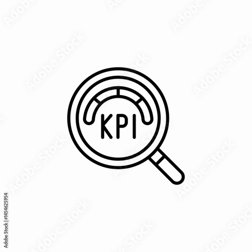 kpi monitoring icon sign vector