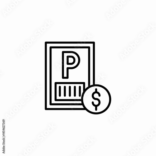 parking fee icon sign vector