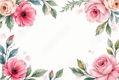 Delicate watercolor floral pattern, perfect for spring flyers , soft, repeating, aesthetic