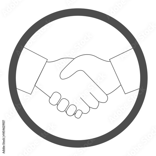 Handshake icon on a white background