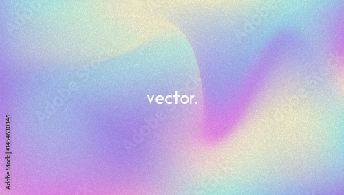 Noise Gradient Background. Abstract Grainy Bg In Pink, Purple And Blue Colors. Iridescent Hologram. Pearlescent Holographic Texture With Rainbow Foil. Dynamic Plastic Glow And Neon Flow
