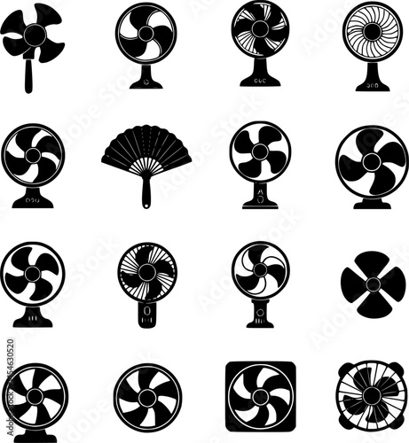 Fan icons. Vector illustration
