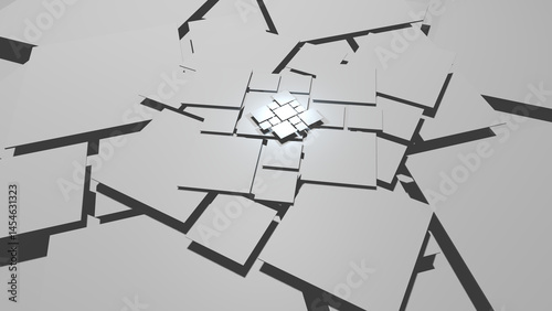 Illustration of a nameless white square overlapping with a white glowing light