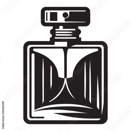 Perfume Bottle with an Atomizer Vector Art for Cosmetic Branding
