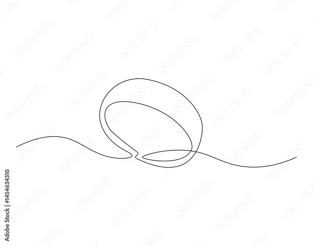 Obraz premium Ring jewellery outline drawing illustration. Continuous line draw of wedding rings vector