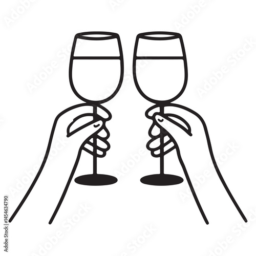Cheers Clinking Wine Glasses Illustration Vector for Celebration Events