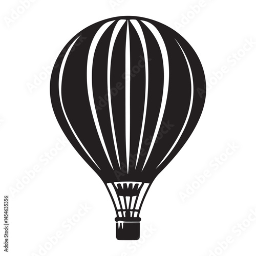 Vintage Hot Air Balloon Vector Illustration Floating In The Sky