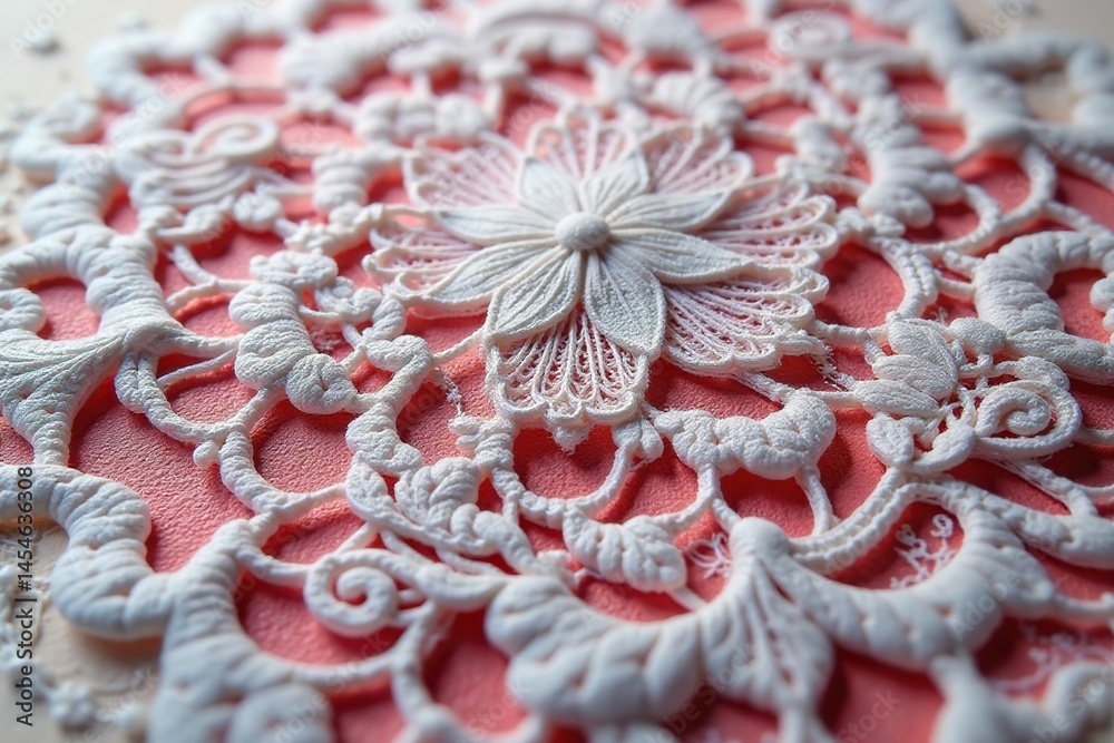 Obraz premium Intricate floral lace doily, delicate texture , lace, art
