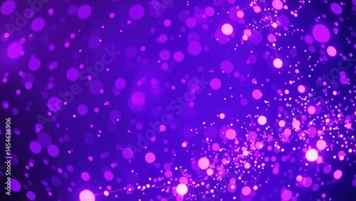 Futuristic digital backdrop featuring swirling violet cybernetic particles.