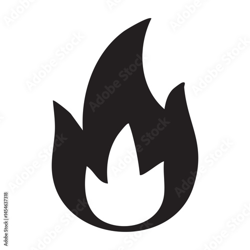 Simple Flame Fire Vector Silhouette Burning Symbol Illustration Art