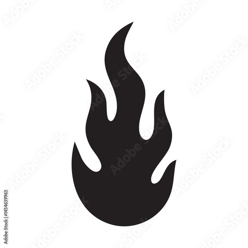 Silhouette Flame Vector Illustration for Passion and Energy