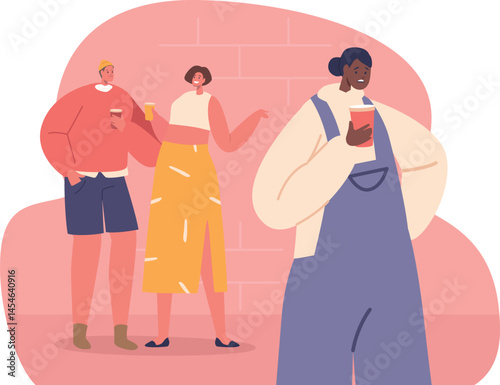 Woman suffering from social phobia