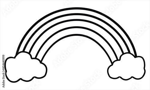 Rainbow and cloud vector