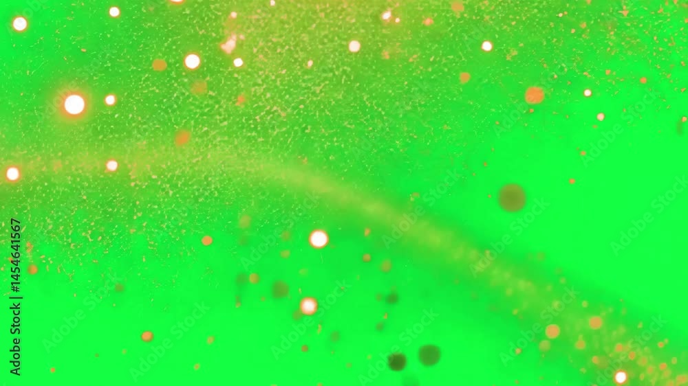 Glittering golden particles 4K video, transparent on green screen