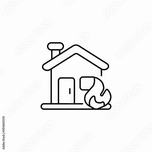 house fire icon sign vector
