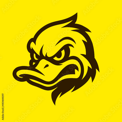 Angry Duck Head Vector Illustration