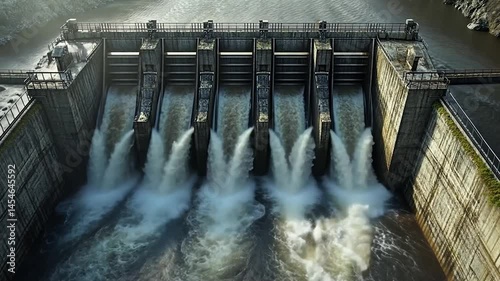 Powerful dam releases water