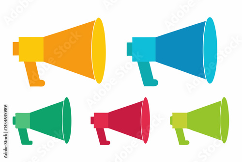 set of Megaphone icon silhouette vector illustration