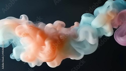 Pastel Hues and Ethereal Smoke Abstract Art With Swirling Color Blends on a Dark Background Creating a Dreamy Artistic Design