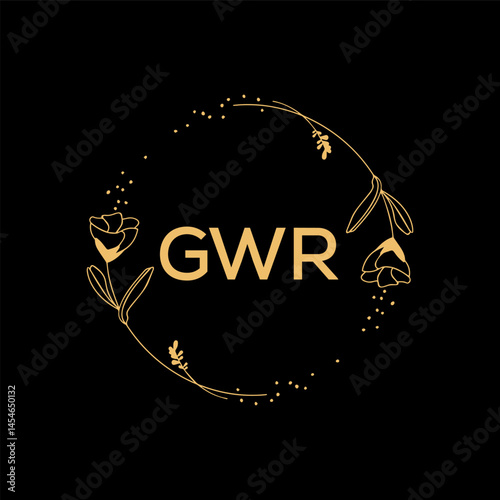  GWR creative initials letter logo concept.  photo