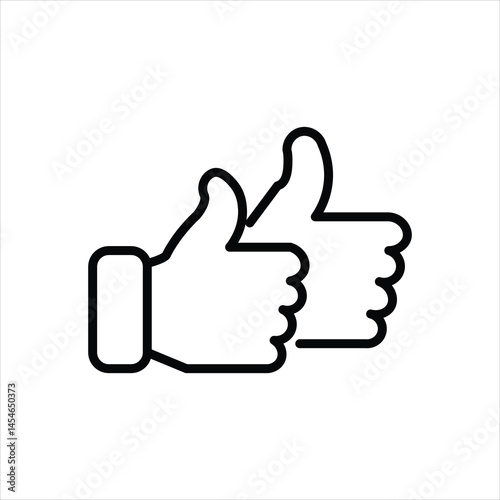 thumbs up line icon vector on white background.