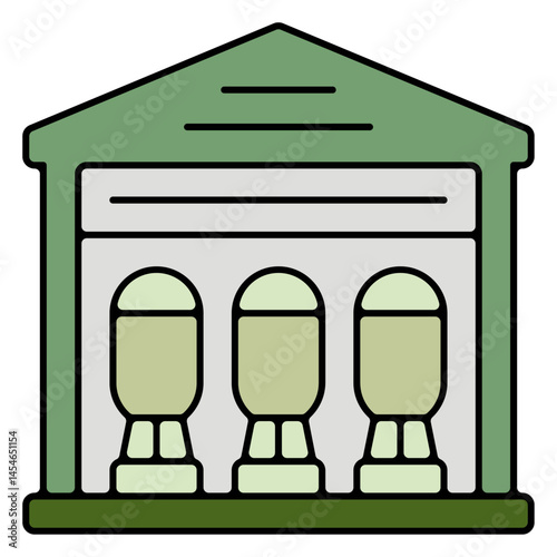 Icones pictogramme symbole reserve entrepot missile