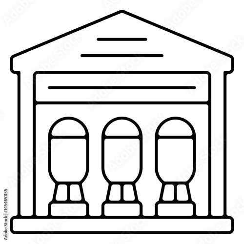 Icones pictogramme symbole reserve entrepot missile