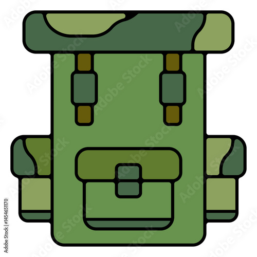 Icones pictogramme symbole sac a dos militaire