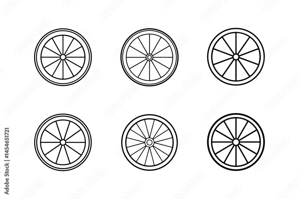 bicycle wheel icon line art vector illustration bicycle wheel icon line art vector illustration