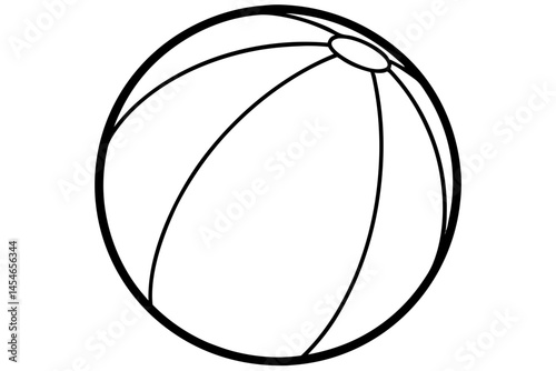 Minimalist Black Line Beach Ball Icon – Clean Vector Illustration

