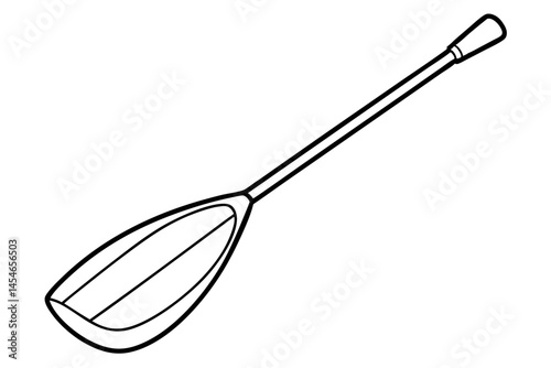 Clean Line Art Illustration of a Canoe Paddle – Minimalist Black SVG Design

